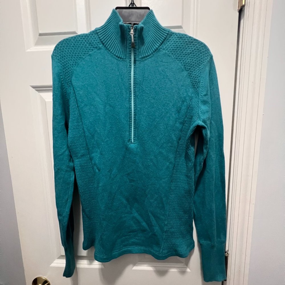 Eddie Bauer large blue cotton/nylon sweater